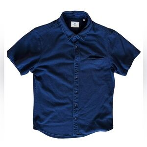 7 Diamonds Deep Blue Casual Button Down Shirt